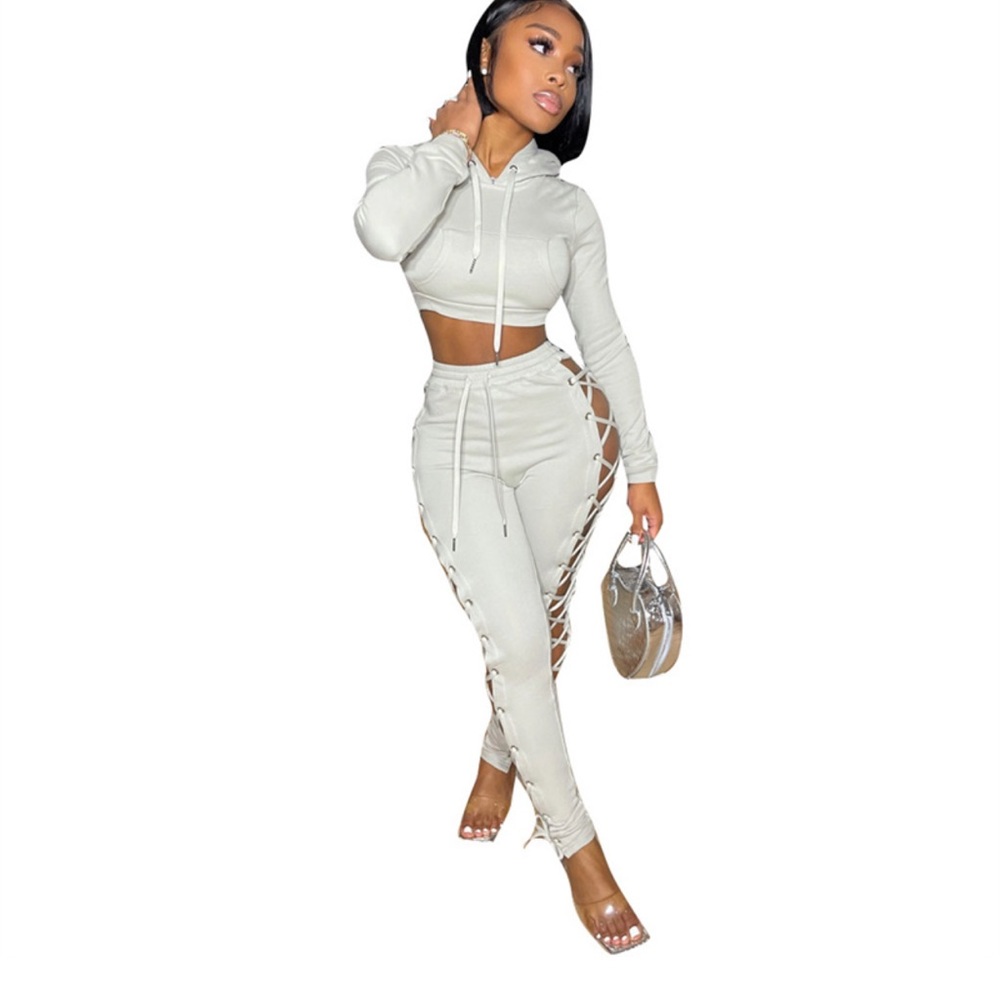 All Tied Up Lace Up Pants Set